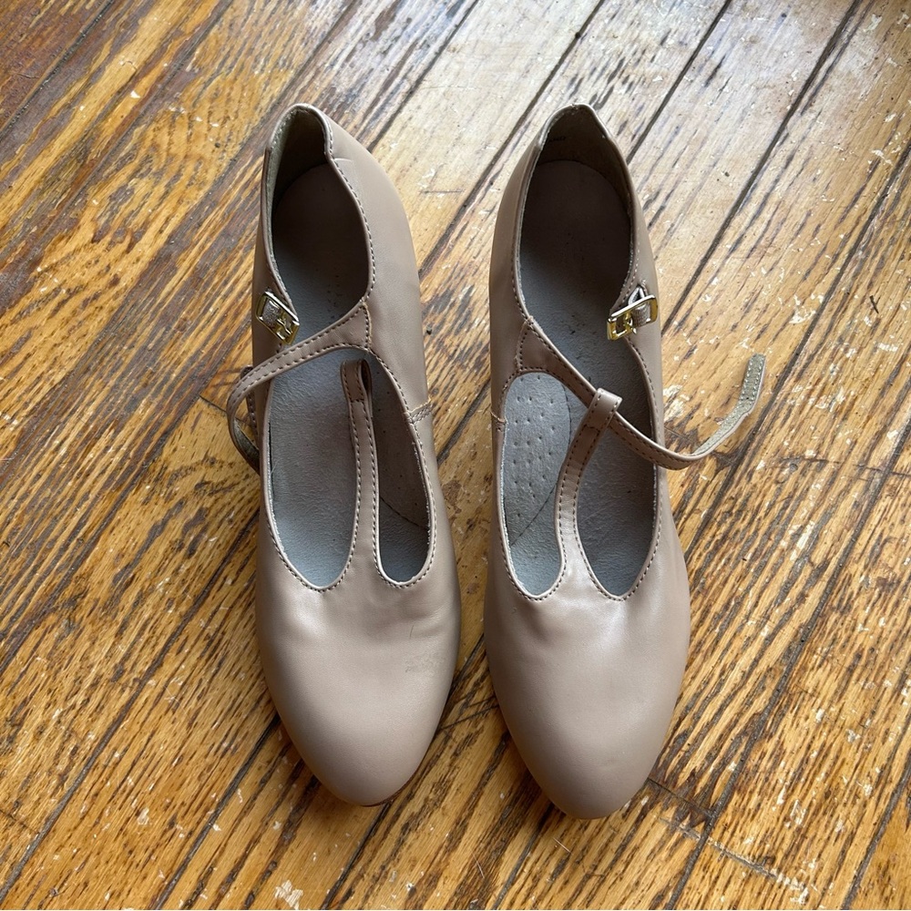 Vintage Handmade Genuine leather Heels Pumps neutral business casual wedding 9